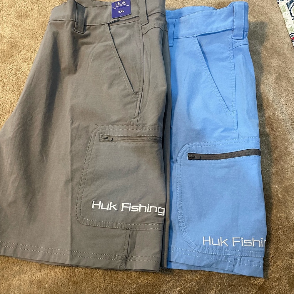 HUK Lot Of 2 Men's XXL Fishing Shorts Next Level 7"  Quick Dry **see DESCRIPTION